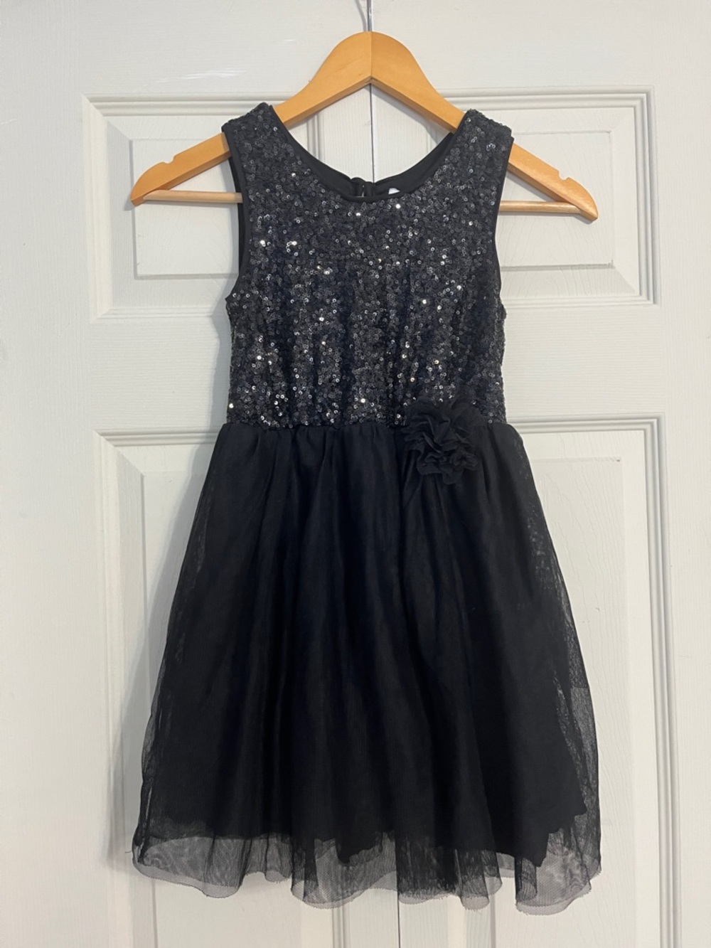 The Children's Place Black Sequin Tulle Party Dress